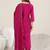 ethnic motifs yoke design sequinned v-neck straight kurta with trousers & dupatta