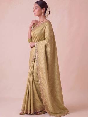 Gold woven design zari silk blend banarasi saree 3