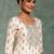 white floral printed thread work straight kurta with palazzos & dupatta