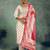white floral printed thread work straight kurta with palazzos & dupatta
