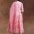 womens pink printed cotton anarkali kurta with churidar & dupatta