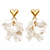 Anti-tarnish jewellery, pearl-finish petals, gold-tone heart stud, dangle drop style, women's fashion