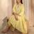 libas lime green floral printed cotton a-line suit set with dupatta