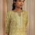 libas lime green floral printed cotton a-line suit set with dupatta
