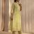 libas lime green floral printed cotton a-line suit set with dupatta