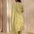 libas lime green floral printed cotton a-line suit set with dupatta