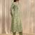 libas green floral printed cotton a-line suit set with dupatta