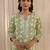 libas green floral printed cotton a-line suit set with dupatta