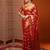 Orange red & gold-toned ethnic motifs woven design organza banarasi saree