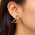 Gold bow stud earrings, twisted rope design, anti-tarnish