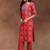 women printed regular mirror work kurta with trousers & with dupatta
