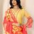 floral printed v-neck kurta with trousers and dupatta