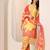 floral printed v-neck kurta with trousers and dupatta