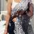 Black embellished embroidered organza saree