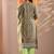 ethnic motifs printed mirror work straight kurta with trouser and dupatta