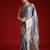 Grey ethnic motifs zari woven design banarasi satin saree