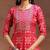 ethnic motifs printed notch neck mirror work straight kurta with trousers & dupatta