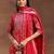 ethnic motifs printed notch neck mirror work straight kurta with trousers & dupatta