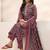 women ethnic motifs printed regular thread work kurta with trousers & with dupatta