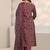 women ethnic motifs printed regular thread work kurta with trousers & with dupatta