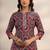 women ethnic motifs printed regular thread work kurta with trousers & with dupatta