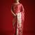 Peach ethnic motifs woven design satin banarasi saree