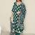 polka dot printed v neck a-line kurta with trousers & dupatta