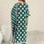 polka dot printed v neck a-line kurta with trousers & dupatta