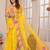 Yellow embellished ruffles border saree