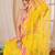 Yellow embellished ruffles border saree