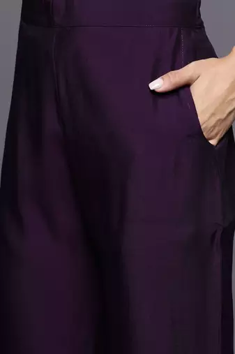 women solid kurta with trouser & dupatta