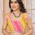 Yellow embellished ruffles border saree