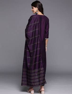 women solid kurta with trouser & dupatta 6
