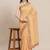 Mustard mustard yellow & cream-coloured leheriya saree