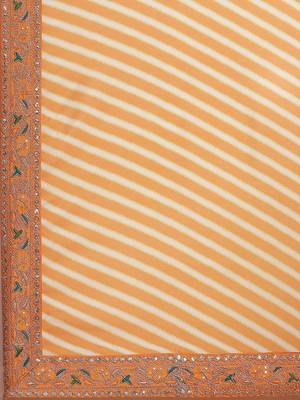 Mustard mustard yellow & cream-coloured leheriya saree 5