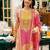 ethnic motifs printed notch neck straight kurta with trousers & dupatta