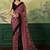 Maroon bandhani mirror work silk blend designer saree