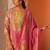 ethnic motifs printed notch neck straight kurta with trousers & dupatta
