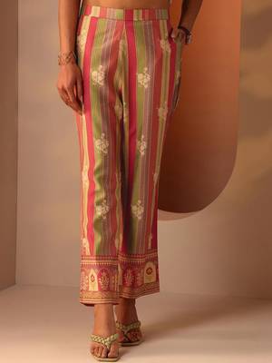 ethnic motifs printed notch neck straight kurta with trousers & dupatta 7