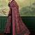 Maroon bandhani mirror work silk blend designer saree