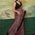 Maroon bandhani mirror work silk blend designer saree
