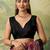 Maroon bandhani mirror work silk blend designer saree
