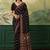 Black kalamkari mirror work silk blend designer saree