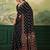 Black kalamkari mirror work silk blend designer saree