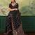 Black kalamkari mirror work silk blend designer saree