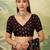 Black kalamkari mirror work silk blend designer saree