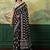 Black ajrak block mirror work silk blend designer saree