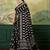 Black ajrak block mirror work silk blend designer saree