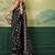 Black ajrak block mirror work silk blend designer saree