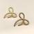 Gold bow stud earrings, twisted rope design, anti-tarnish